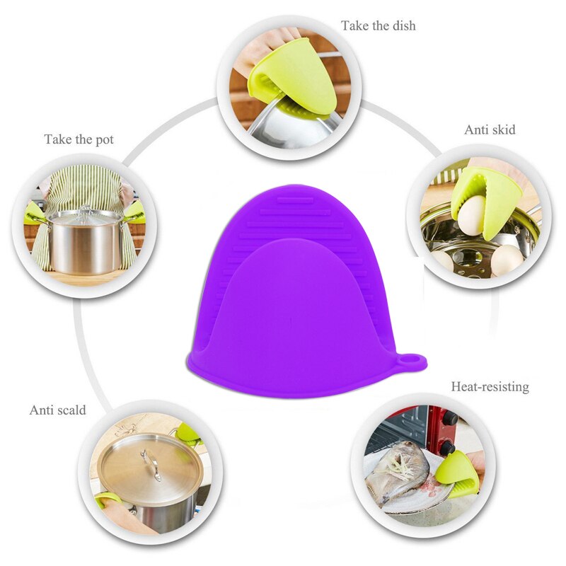 WALFOS Silicone Anti-Scalding Oven Gloves Mitts Potholder Kitchen BBQ Gloves Tray Pot Dish Bowl Holder Oven Handschoen Hand Clip