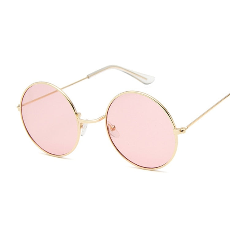 Gafas de sol redondas pequeñas para mujer, marca famosa de diseñador, gafas de sol Vintage para mujer, gafas de Metal con personalidad Retro, estilo