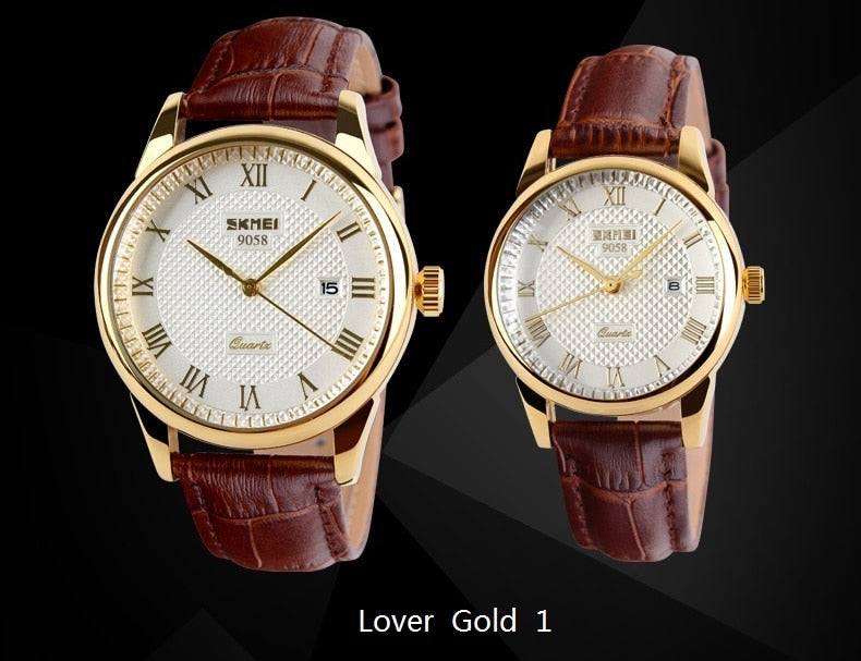 2020 SKMEI Marke Uhren Männer Quarz Business Mode Freizeituhr Vollstahl Datum Frauen Liebhaber Paar 30m wasserdichte Armbanduhren