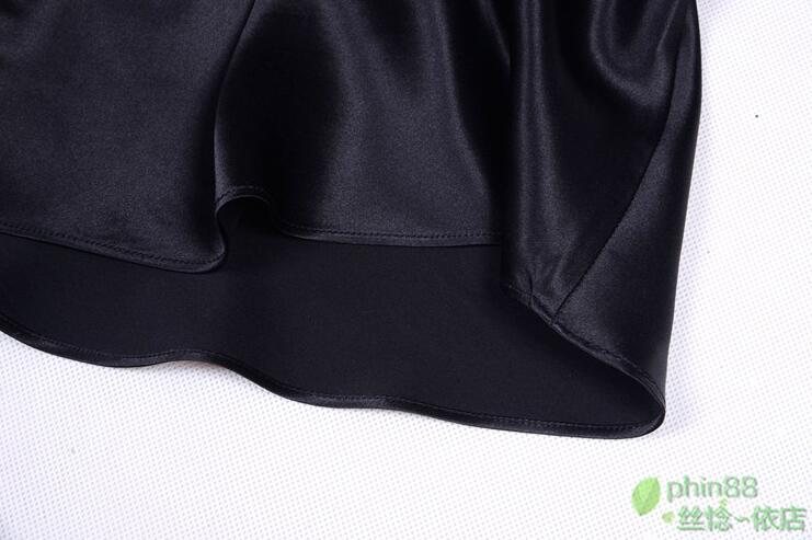 Women 100% Natural Silk 16 momme satin silk Camisole with Shorts Pajama Set Sleepwear M-2XL YM004