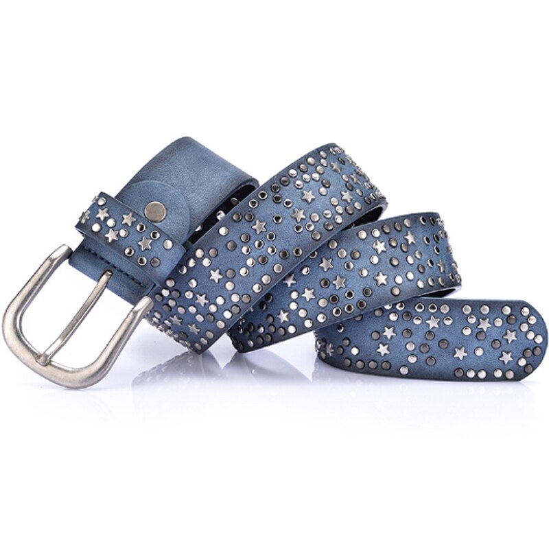 COOLERFIRE Hot New Sale High Quality Luxury Rivet Inlay Ancient Belt For Women Pin Buckle Waist  Women Belt LB021