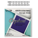 Orphee, 6 uds., cuerdas para guitarra acústica, serie QA, núcleo de acero Hexagonal popular, alambre de bronce 80/20, accesorios para guitarra de tensión superligera