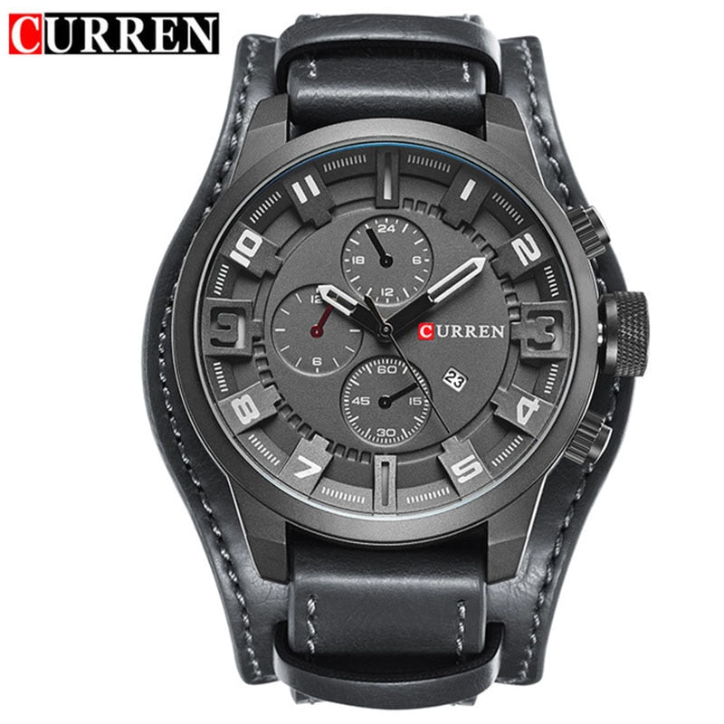 Luxury Brand CURREN Mens Watches Military Sports Men Watch Quartz Date Clock Casual Leather Wrist Watch Relogio Masculino 8225