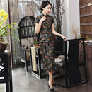 Vintage Chinese style Cheongsam Red Spring Womens Satin Long Qipao New Arrival Party Dress Mujer Vestidos Size S M L XL XXL XXXL