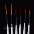 Hot 6 Teile / satz Nylon Haar Runde Pinsel Haken Linie Stift Künstler Zeichnen Malerei Handwerk