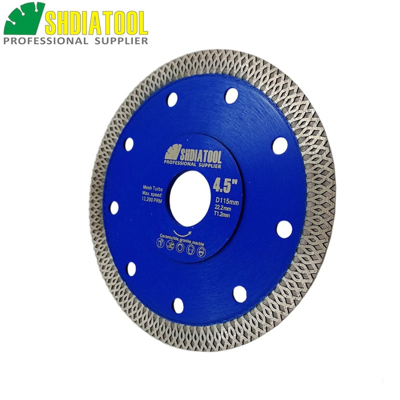 SHDIATOOL 1pc Diamond Cutting Disc X Mesh Turbo Saw Blade Rim Segment Circular Hot-pressed Sintered Dia 4" 4.5" 5" 7"8"9" 10"12"