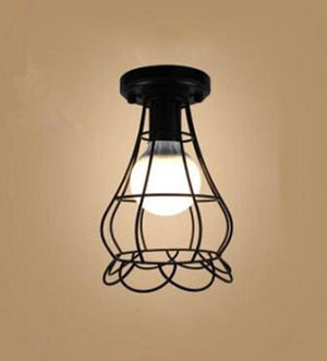 Vintage Ceiling light Modern Nordic Retro Iron Ceiling lamp Decor For Living Room Bar Black Loft E27 Home Lights Cage Fixture