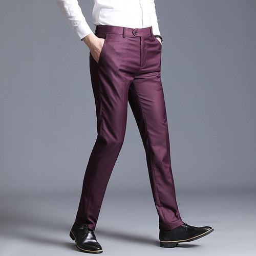 Pantalones de traje para Hombre 2022, pantalones de vestir finos para Hombre, pantalones rectos de oficina de negocios, pantalones formales para Hombre, pantalón clásico para Hombre 38