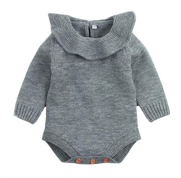 Baby Boy Girl Autumn Winter Clothes Long Sleeve Solid Color Knitted Warm Romper Jumpsuit Newborn Clothes