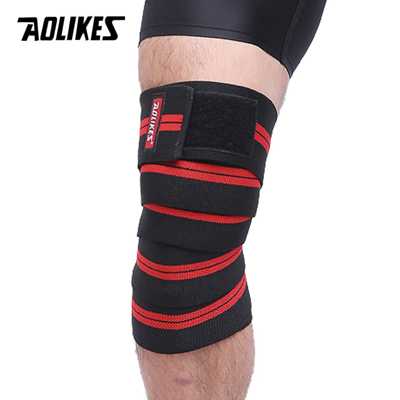 AOLIKES 1PCS 2M*8CM Fitness Pressurized Straps Gym Weight Lifting Leg Knee Compression Training Wraps Elastic Bandages