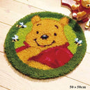 DIY Latch Hook Rug Kits Crocheting Yarn Cushion Carpet Cover Floor Mat 3D Cartoon Flower Sewing Needlework for Adults Kids Gift