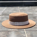 Spring Summer New Retro Gold Braided Flat Head Straw Hat Lady Wide Eaves Sunscreen Sun Hat Diamond Cap 2019 Hot