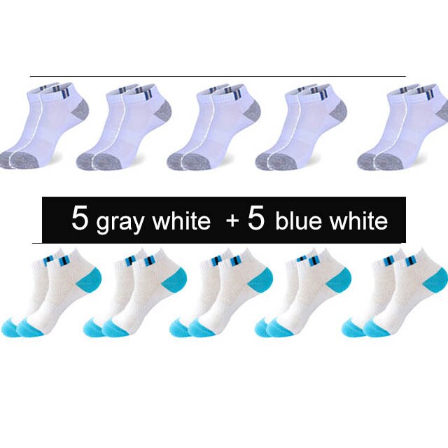 10 Pairs New Spring Summer Cotton Socks Boat Mesh Breathable Men&