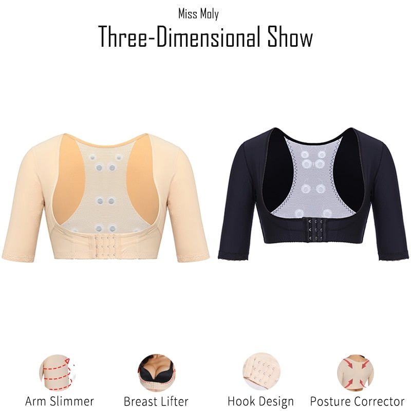 Miss Moly, moldeador de brazos sin costuras, levantador de pecho, ropa interior correctiva, ropa interior adelgazante Invisible, corsé de modelado más delgado para el cuerpo