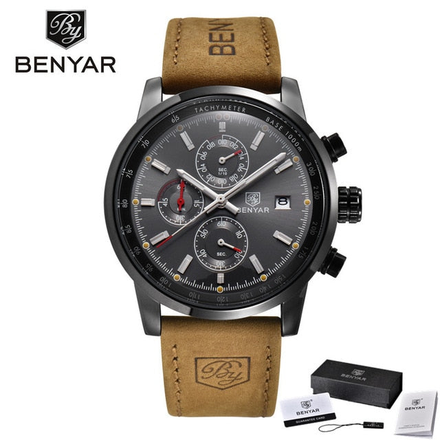 2021 New BENYAR Top Brand Luxury Mens Watch Quartz Clock Waterproof Automatic Chronograph Men Military Watch relogios masculinos
