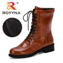 ROYYNA nuevo aumento Popular botas cortas Mujer Otoño Invierno botas De cabeza redonda Mujer Zapatos De Mujer cómodos zapatos De Mujer