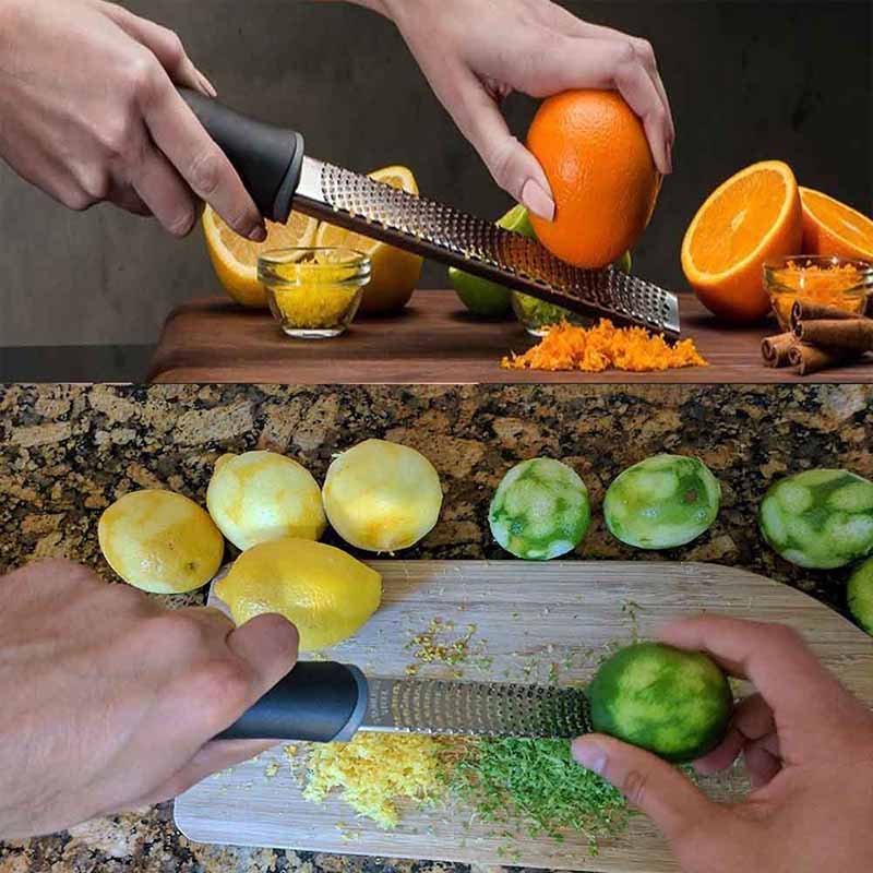 TEENRA 1Pcs Stainless Steel Lemon Zester Cheese Garter Garlic Ginger Nutmeg Garter Zester Vegetable Fruit Tools