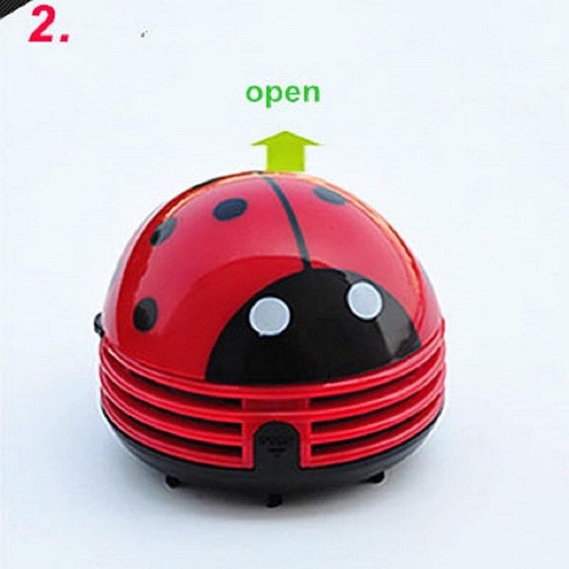 Mini aspiradora de mesa de centro de escritorio Ladybug, colector de polvo para oficina en casa