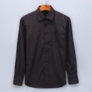 Gemelos franceses negros clásicos, vestido de negocios para hombres, camisa de manga larga, solapa, camisa social para hombres, 4XL, 5XL, 6XL, ajuste Regular