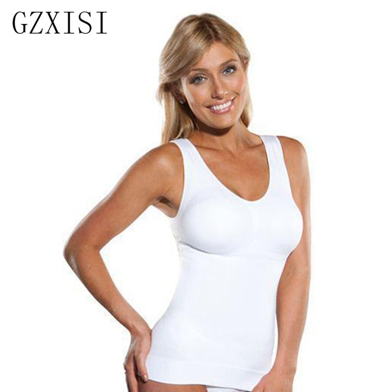 GZXISI Women Wireless Cami Tank Top Slim Body Shaper Bra Vest Camisole Removable Pads Slimming Shapewear Waist Trainer Corset