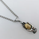 2021 New 2 tone 316L Stainless steel Buddhsim Buddha hand pendant necklace mens religion Buddha Buddhism necklace religious