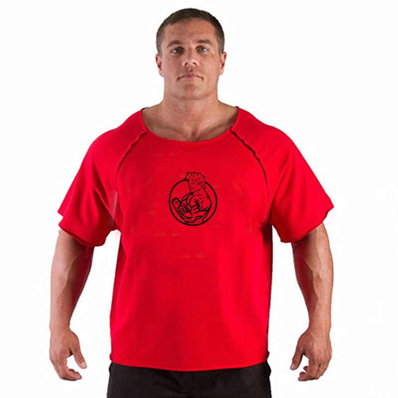 Camiseta de algodón de manga corta para hombre, camiseta informal de verano a la moda para gimnasio, Fitness, culturismo, camisetas holgadas para hombre, ropa