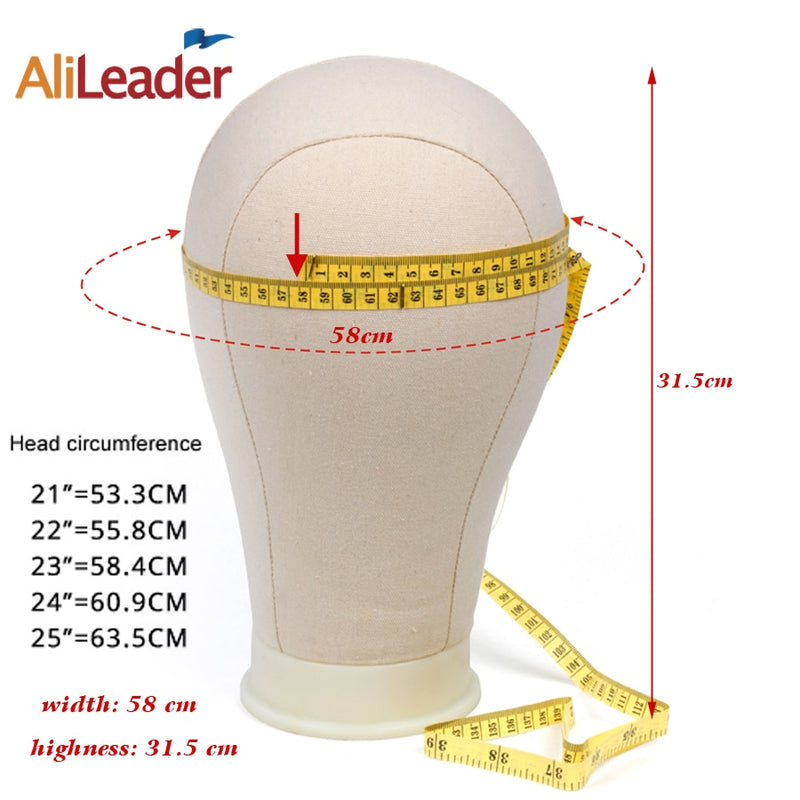 Alileader Training Mannequin Head Canvas Block Head Display Styling Mannequin Manikin Head Wig Stand Free Holen Sie sich T-Nadelhalter