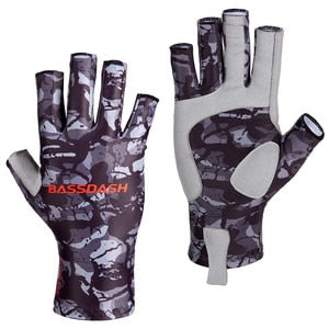 Bassdash ALTIMATE Sonnenschutz Fingerlose Angelhandschuhe UPF 50+ UV-Handschuhe für Herren und Damen zum Kajakfahren, Paddeln, Wandern, Radfahren