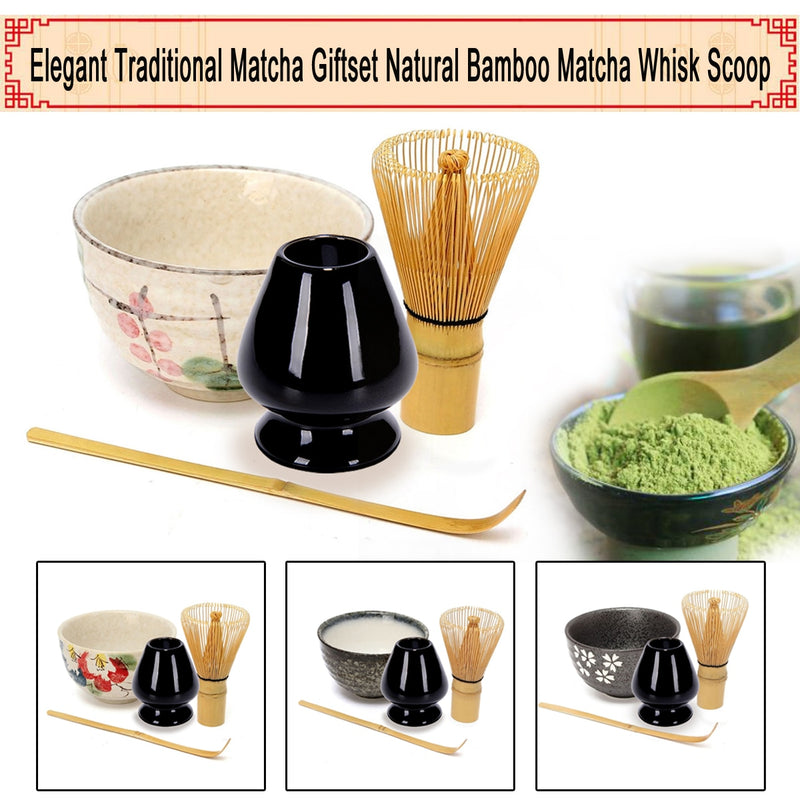 Teeservice aus Bambus, natürlich, Matcha, Grünteepulver, Schneebesen, Schaufel, Keramikschüssel-Set, japanische Teegeschirr-Zeremonie