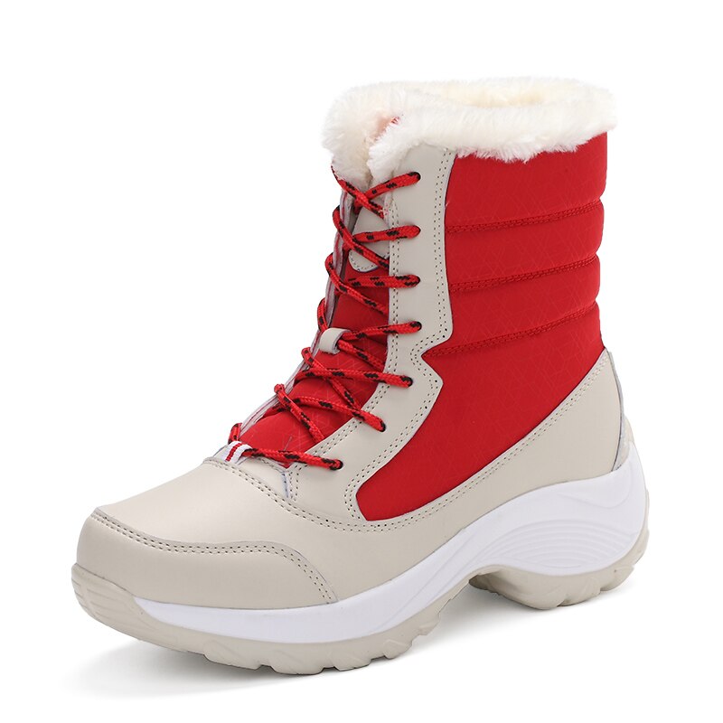 VANCAT Women Snow Boots Winter Warm Boots Thick Bottom Platform Waterproof Ankle Boots For Women Thick Fur Cotton Shoes Size 41