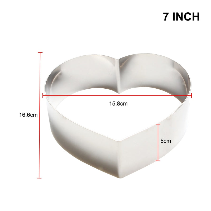 7-14INCH Heart Circle Shape Wedding Cookie Cutter Fondant Cake Mold Mousse Cake Ring Baking Pastry Decoration Mold Kitchen Tool