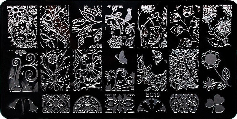 Neue Ankunfts-1 Blatt-Spitze-Reihe, die Nagel-Kunst-Bild-Platte 6 * 12cm Edelstahl-Schablonen-polnische Maniküre-Schablonen-Werkzeuge stempelt