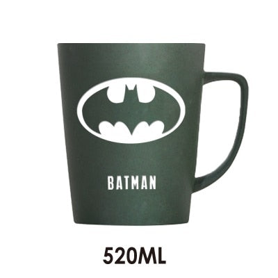 Taza de superhéroe con cubierta de madera y cuchara, tazas de Color puro, taza, herramienta de cocina, regalo