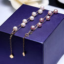 YS Real 18K Gold 5-6mm White Pearl Bracelet Chinese Freshwater Pearl Bracelet Jewelry