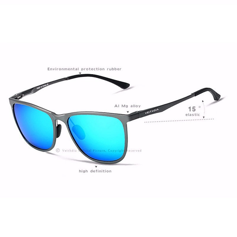 VEITHDIA Retro Aluminium Magnesium Marke Herren Sonnenbrille Polarisierte Linse Vintage Brillen Zubehör Sonnenbrille Für Männer 6623