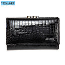 VICKAWEB Mini Women Purses Alligator Hasp Ladies Wallets Purse Woman Fashion Short Genuine Leather Wallet Women Small Wallet