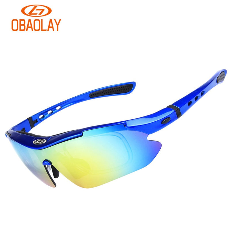 OBAOLAY Polarized UV400 Cycling Sunglasses Bicycle Bike Eyewear Goggle Riding Outdoor Sports Fishing Glasses 5 Lens