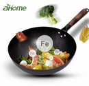 Iron Non-Coating Pot  cast iron pan General use for Gas and Induction Cooker Chinese Wok Cookware Pan Kitchen Tools