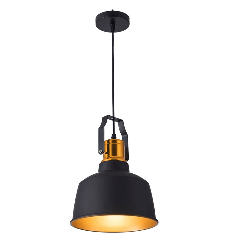 Industrial stye12W Aluminum vintage retro ceiling hanging light black led pendant lamp for dining restaurant bar lighting