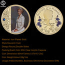 Collectible British Diana Princess Rose With Diamond Last Rose Professional Commemorative Token Coin