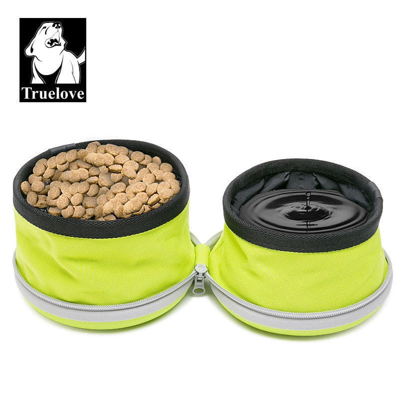 Cuenco plegable Truelove de 2 vías para perros, doble para comida, tapete de viaje, impermeable, plegable, para correr, caminar, senderismo, Camping, TLT2351