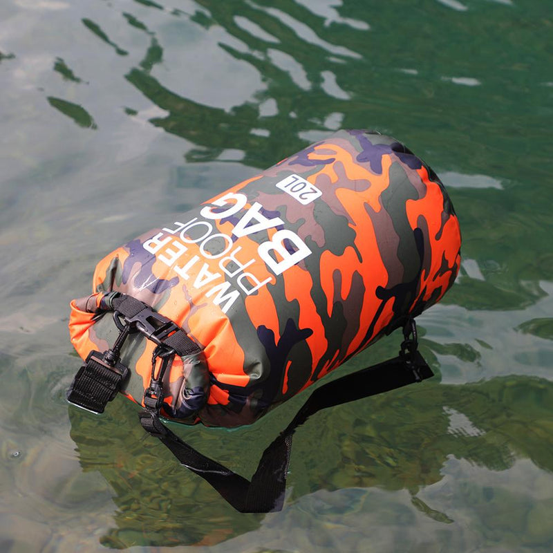 PVC Camouflage Waterproof Backpack Portable Outdoor Sport Rafting Bag River Tracing Swiming Bucket Dry Bag 2L 5L 10L 15L 20L 30L