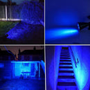 T-SUNRISE Solarstrahler für den Außenbereich, Landschaftsbeleuchtung, wasserdicht, Sicherheits-Gartenlampe, einstellbar für Terrasse, Hof, Garten, blaue Farbe