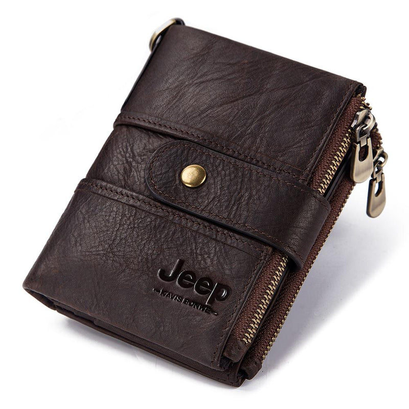 2022 100% Genuine Leather Rfid Wallet Men Crazy Horse Wallets with Coin Purse Short Male Money Bag Mini Walet High Quality Boys