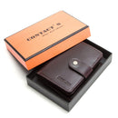 CONTACT'S Genuine Leather RFID Vintage Wallet Men With Coin Pocket Short Wallets Small Zipper Walet With Card Holders Man Purse