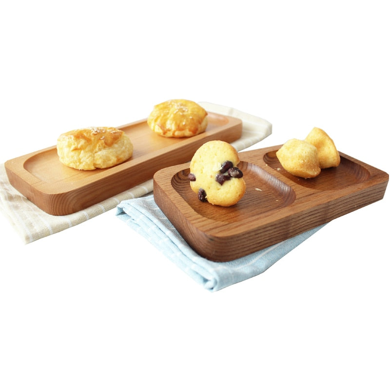 Plato de postres de madera de estilo japonés, tablas de cortar de frutas creativas naturales ecológicas, bandejas para servir comida sin pintura, platos de Sushi, vajilla