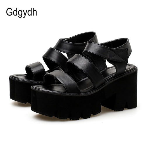 Gdgydh Gladiator Sandalen Für Frauen Plattform Heels Hakenschlaufe Knöchelriemen Damen Freizeitschuhe Rom Stil 2022 Neue Sommer Drop Ship
