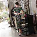Vintage Chinese style Cheongsam Red Spring Womens Satin Long Qipao New Arrival Party Dress Mujer Vestidos Size S M L XL XXL XXXL