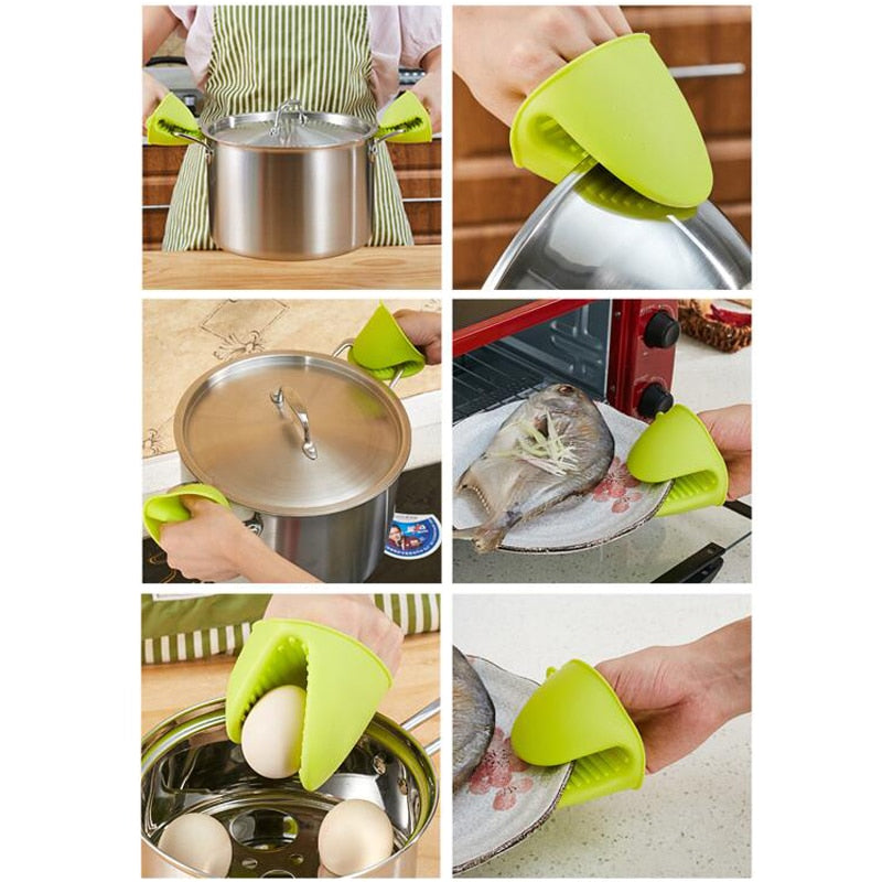 WALFOS Silicone Anti-Scalding Oven Gloves Mitts Potholder Kitchen BBQ Gloves Tray Pot Dish Bowl Holder Oven Handschoen Hand Clip