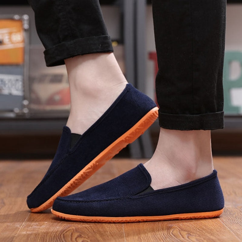 New Canvas Shoes for Men Breathable Footwear Men Casual Shoes Loafers Big Size Outdoor Walking Dring Shoes Red Men&